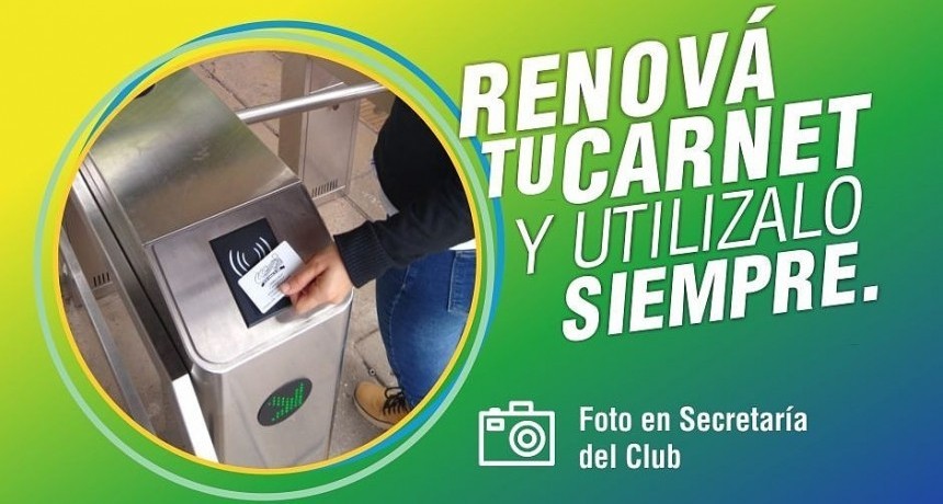 Renov&aacute; tu carnet del Club Ciudad de Campana y utilizalo siempre