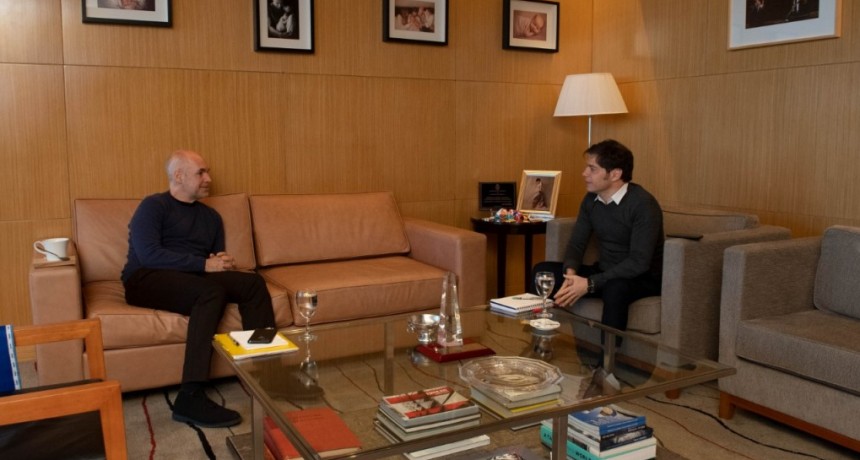 Axel Kicillof y Horacio Rodríguez Larreta se reunieron hoy en las oficinas del Gobierno de la Ciudad