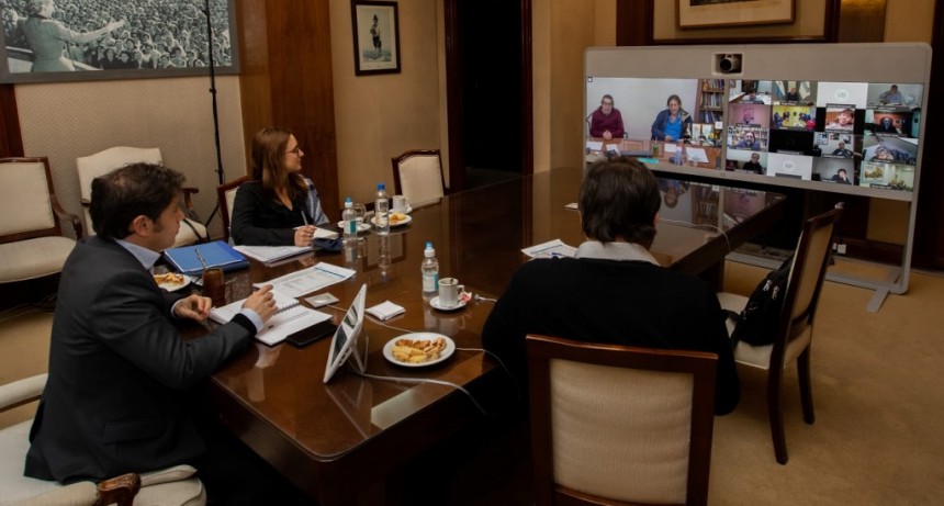 Kicillof mantuvo un encuentro con referentes sindicales