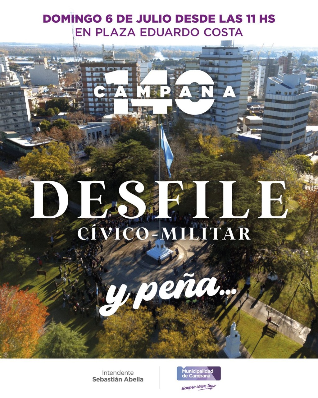 El domingo Campana celebrará sus 140 años con un gran desfile cívico militar