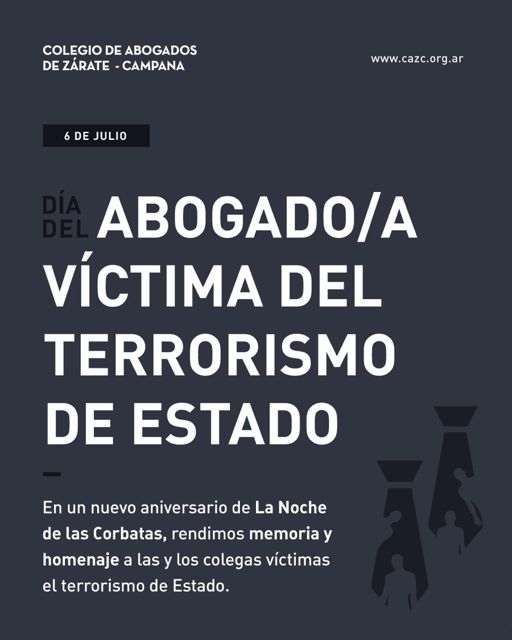 Comunicado del Colegio de Abogados en conmemoración de la Noche de las Corbatas