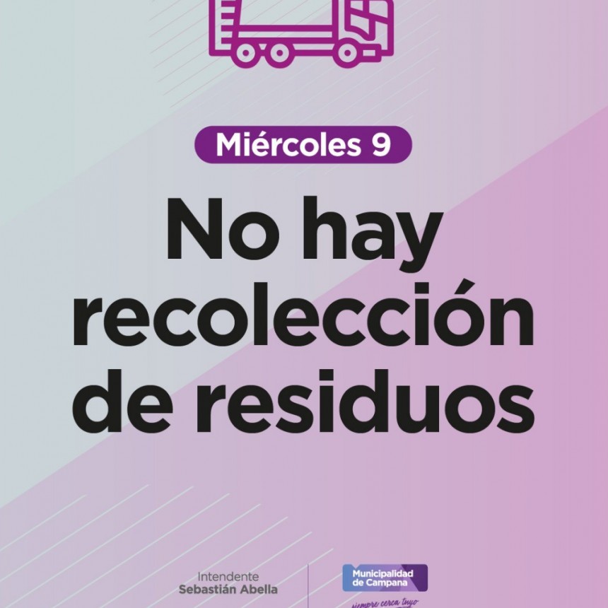 Mañana no habrá recolección domiciliaria de residuos