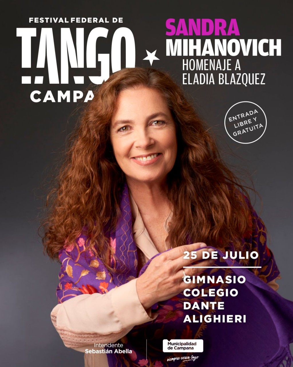 Sandra Mihanovich ser&aacute; el gran cierre del Festival de Tango de Campana
