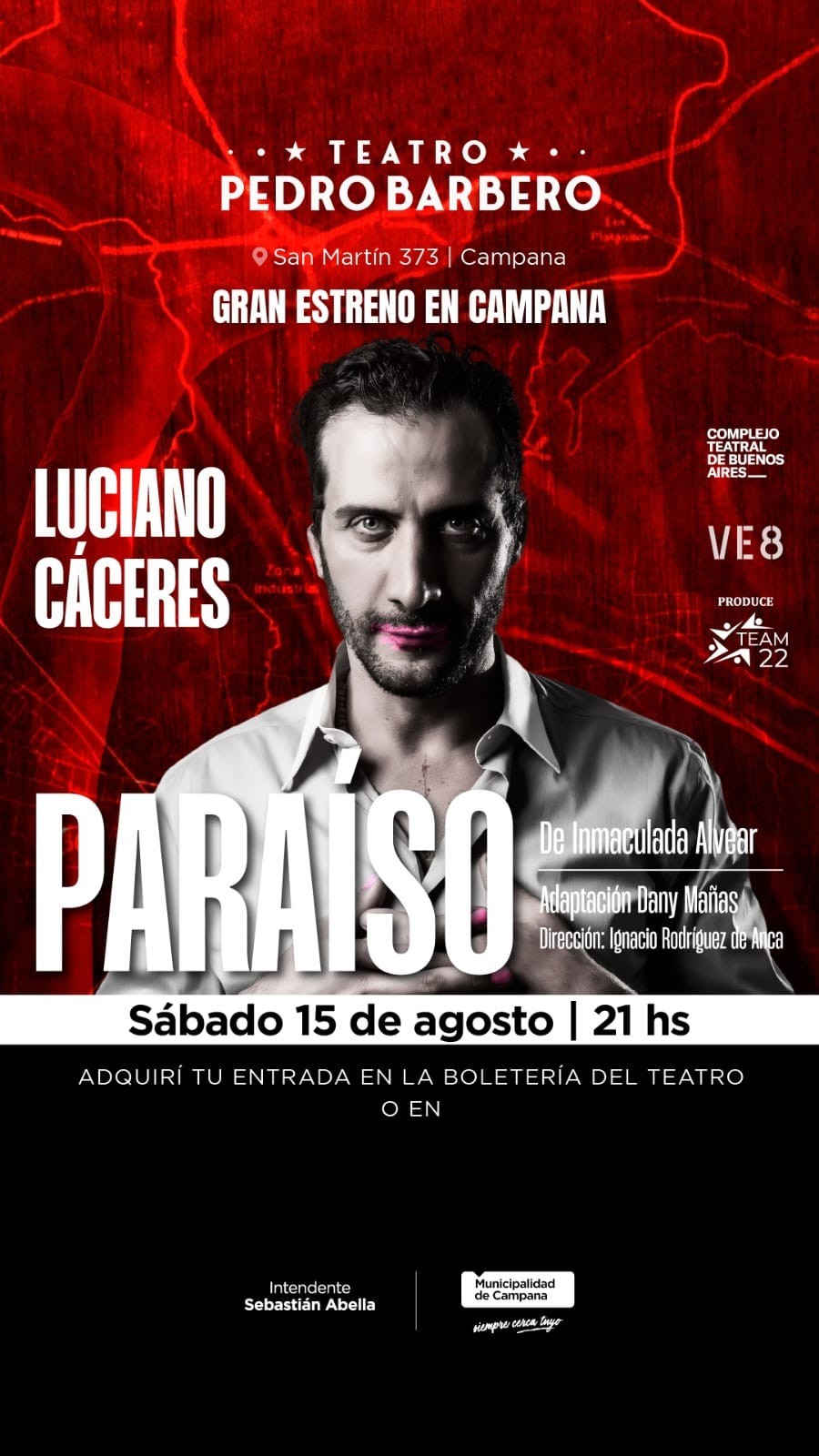 Luciano C&aacute;ceres vuelve al Teatro Pedro Barbero el s&aacute;bado 15 de Agosto