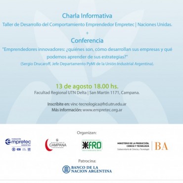 Hoy se realiza la &ldquo;Charla Informativa. Taller de Desarrollo del Comportamiento Emprendedor Empretec&rdquo;