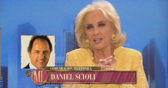 Scioli, "sacado" en lo de Mirtha
