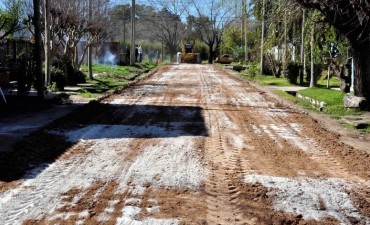 Avanzan las obras de pavimentaci&oacute;n en el barrio 9 de Julio