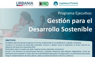 Abierta la inscripci&oacute;n para el Programa Ejecutivo Gesti&oacute;n para el Desarrollo Sostenible de Academia Urbania 