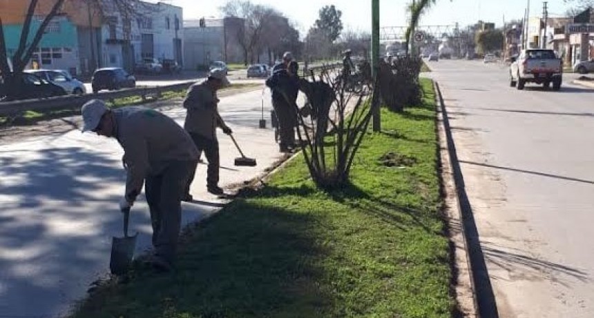 Realizan trabajos de limpieza en la avenida 6 de Julio