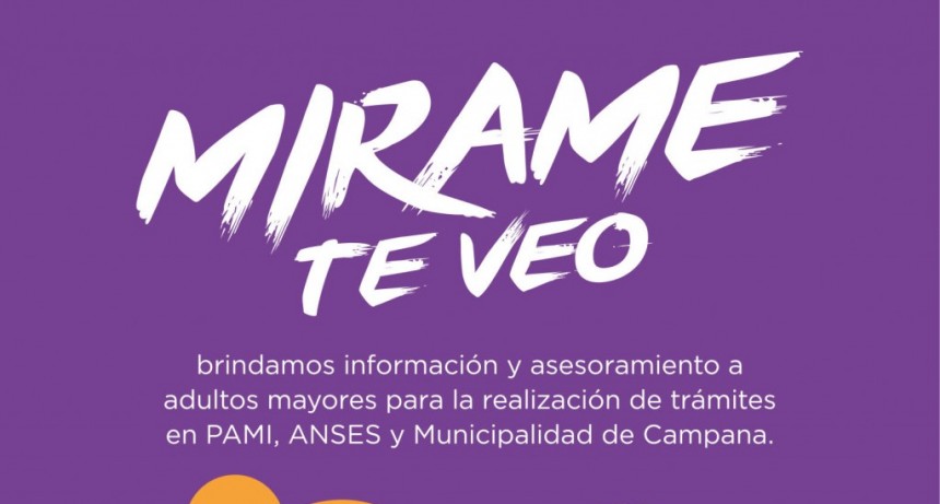 Adultos mayores: el programa &ldquo;Mirame, te veo&rdquo; estar&aacute; el lunes en el barrio Siderca