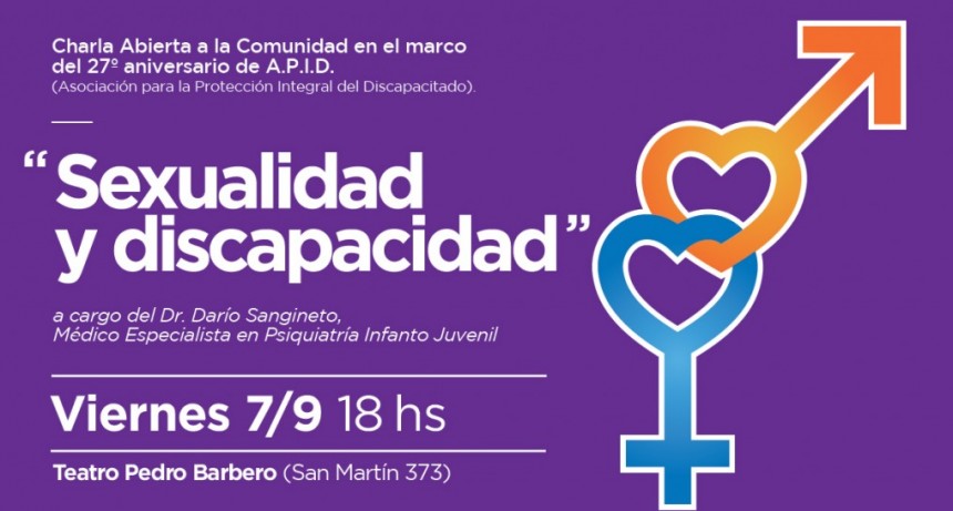 Se realizar&aacute; una charla abierta a la comunidad sobre sexualidad y discapacidad