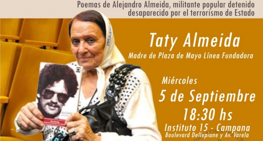 Taty Almeida llega al Instituto N&ordm; 15 el 5 de Setiembre