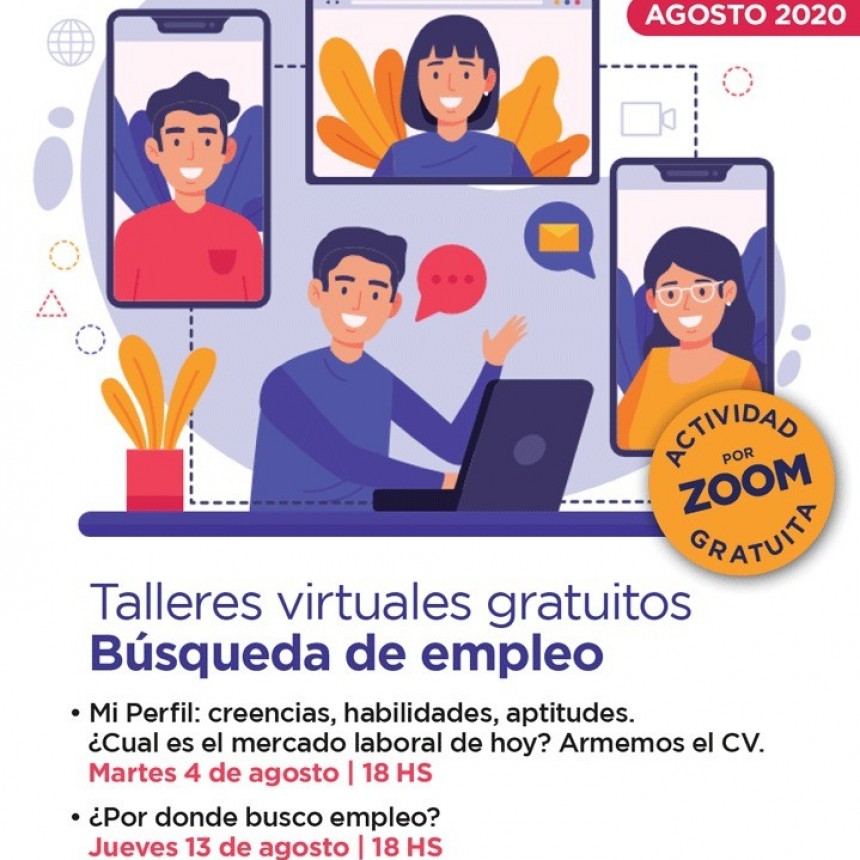 La semana próxima comienzan los talleres virtuales gratuitos de búsqueda de empleo