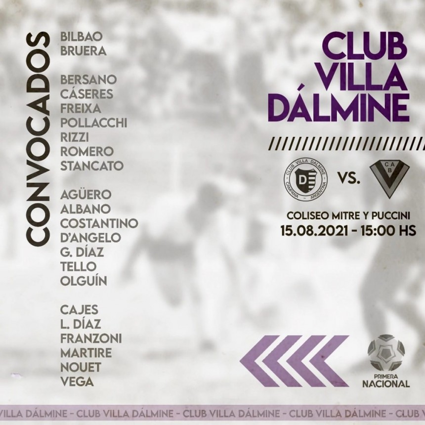 VILLA DALMINE RECIBE ESTE DOMINGO DESDE LAS 15 HORAS A BROWN DE ADROGUE
