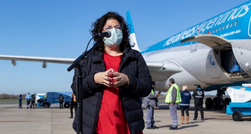 LA MINISTRA DE SALUD LLEGÓ DE LA FEDERACIÓN RUSA CON 1,4 MILLONES DE DOSIS DE VACUNA SPUTNIK V  