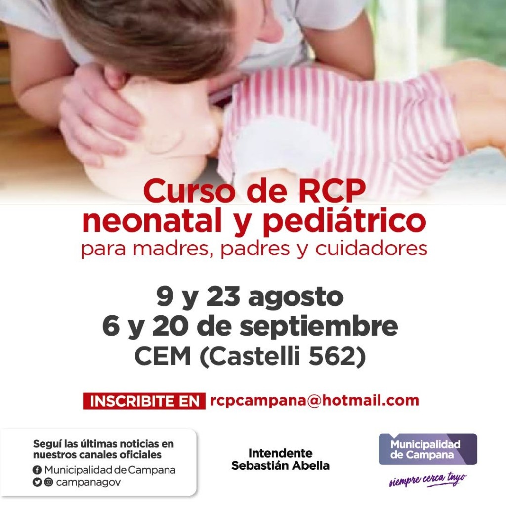 Habrá nuevos curso de RCP neonatal y pediátrico