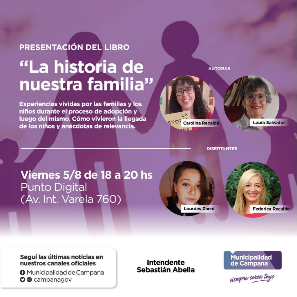 Se presentará en Campana un libro que narra historias de adopción