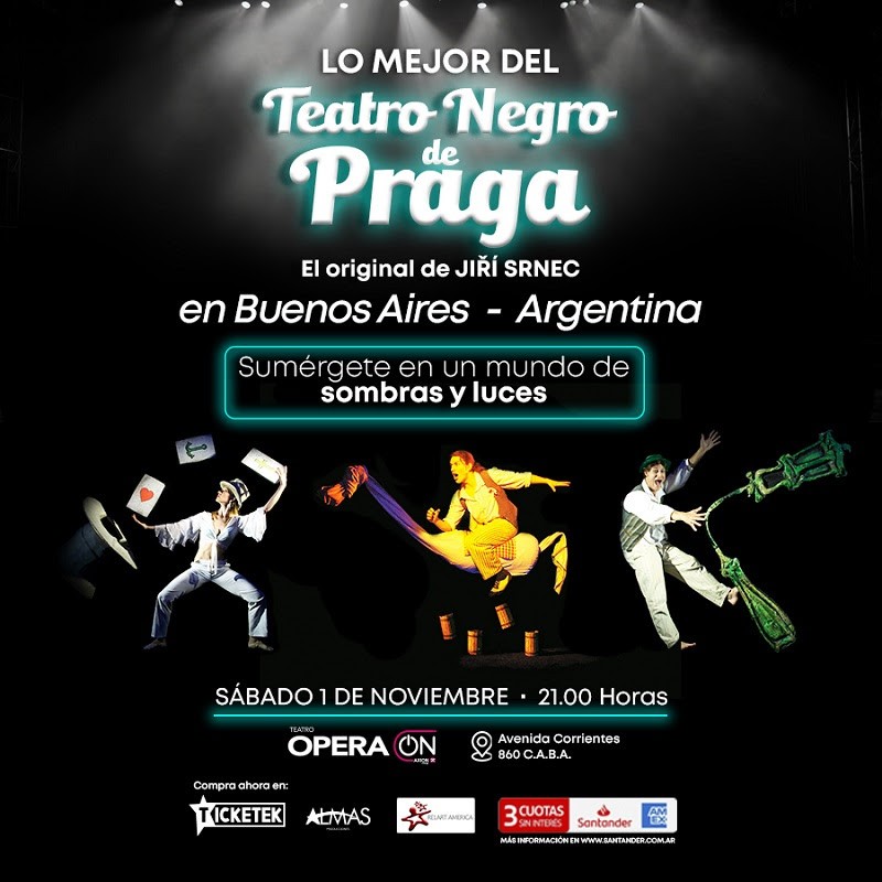TEATRO NEGRO DE PRAGA EN ARGENTINA : Sábado 1ro de noviembre Teatro Ópera