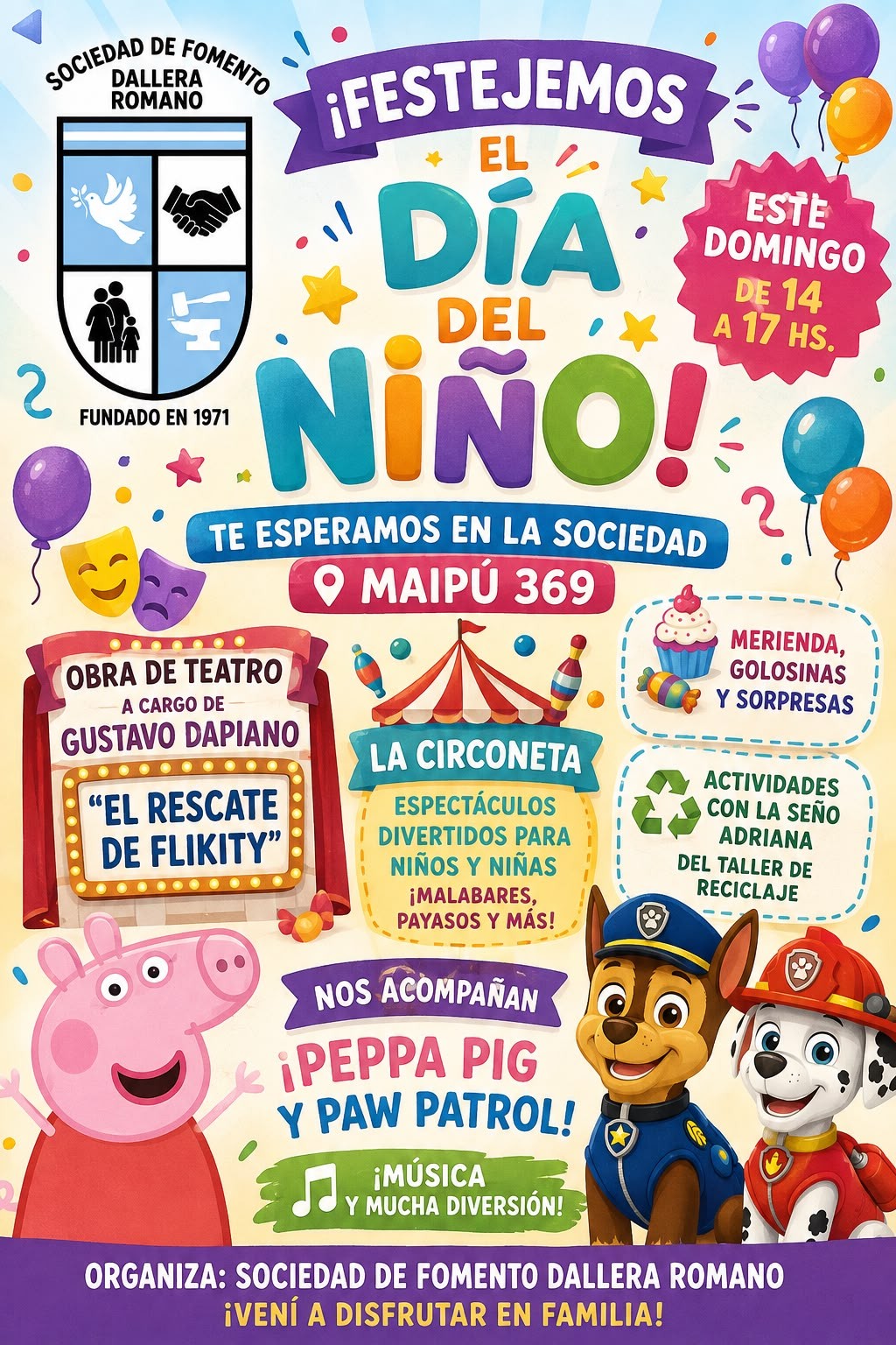  &iexcl;Festejamos el D&iacute;a del Ni&ntilde;o en la Sociedad de Fomento Dallera Romano! 
