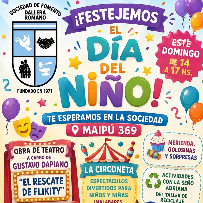  &iexcl;Festejamos el D&iacute;a del Ni&ntilde;o en la Sociedad de Fomento Dallera Romano! 