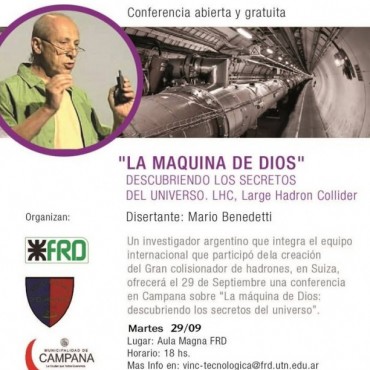 Se ultiman los preparativos para la Charla Abierta sobre “La Máquina de Dios, descubriendo los secretos del Universo”