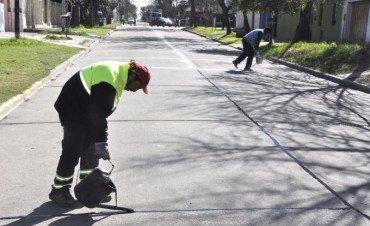 Calle Matheu: se realizaron tareas de tomado de juntas