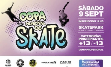 Este s&aacute;bado se disputar&aacute; la primera Copa Municipal de Skate