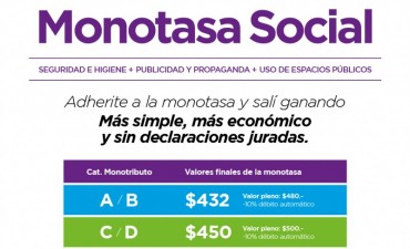 Sigue abierta la inscripci&oacute;n para la Monotasa Social 