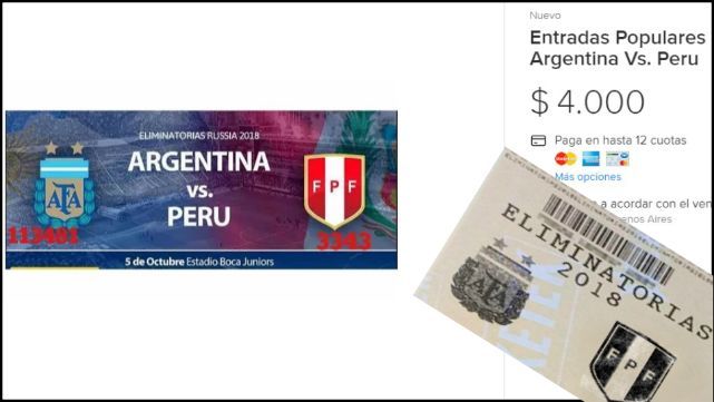 Argentina-Per�: Se agotaron las populares y la reventa arranc&oacute; con todo
