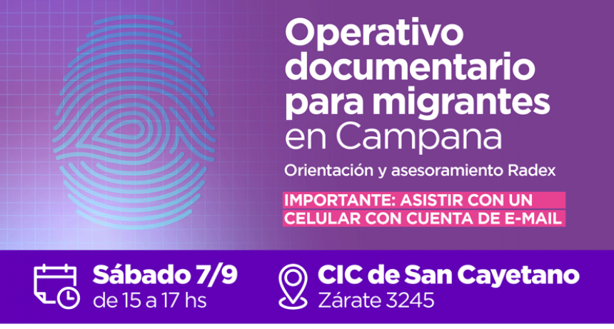Se realizar&aacute; un operativo documentario para migrantes en Campana