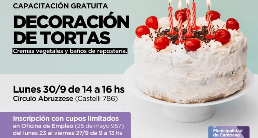 Decoraci&oacute;n de tortas: impulsan una capacitaci&oacute;n gratuita