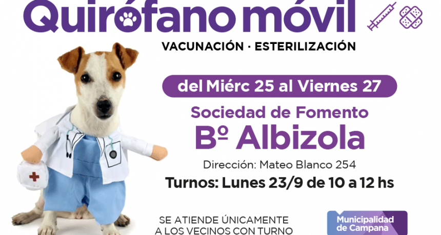El quir&oacute;fano m&oacute;vil estar&aacute; la semana pr&oacute;xima en Albizola