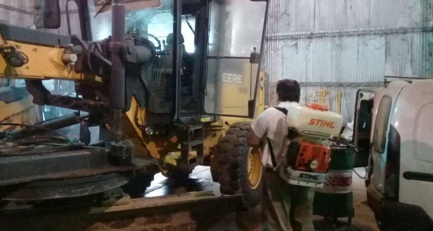 Se realizó un operativo de desinfección en los corralones municipales  