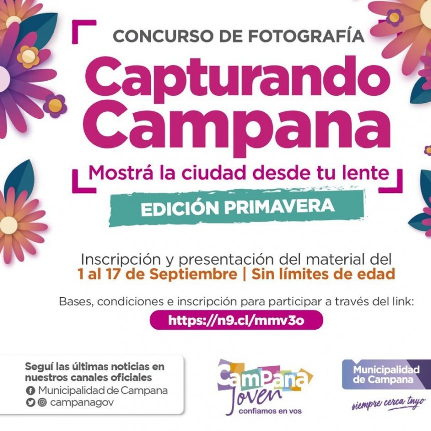 Hasta el viernes hay tiempo para participar de la edición primavera del concurso de fotografía “Capturando Campana”