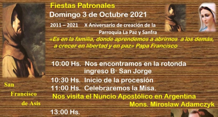 Llegan las Fiestas Patronales San Francisco 2021