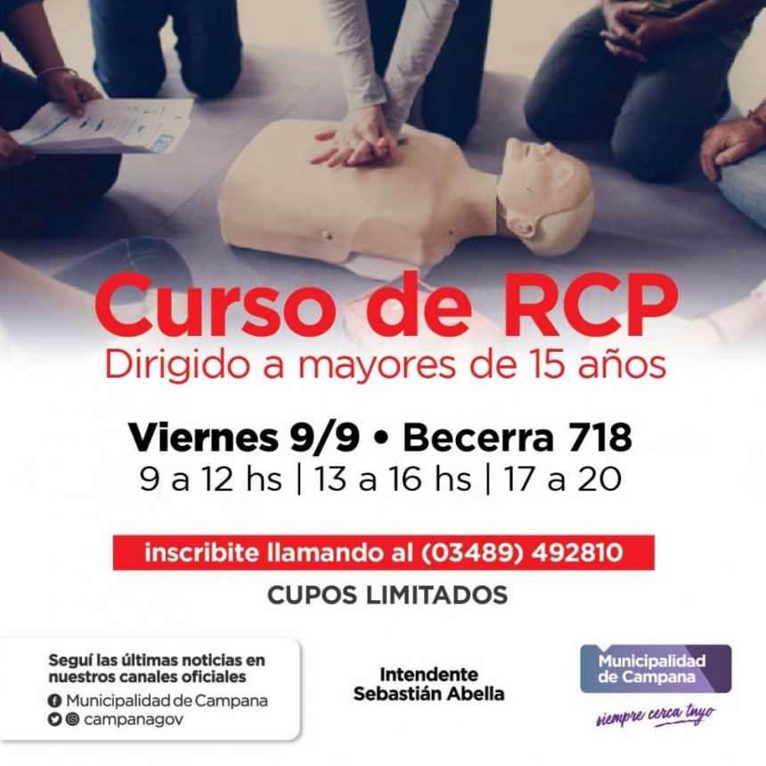 Últimos lugares para inscribirse y capacitarse en RCP