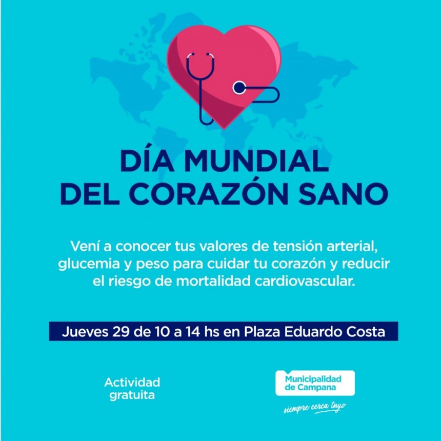 La Secretaría de Salud realizará una jornada de concientización por el Día Mundial del Corazón