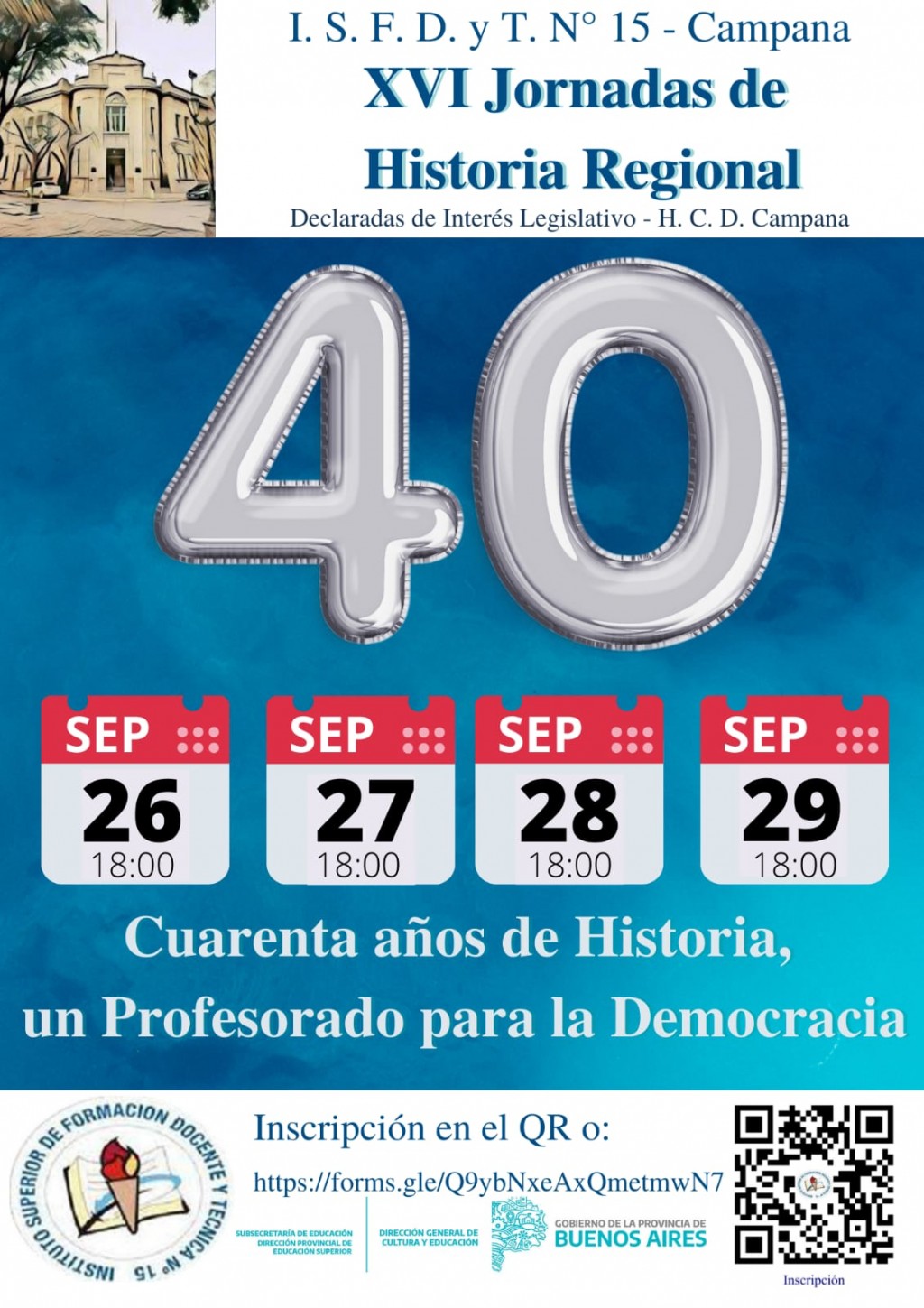 XVI Jornadas de Historia Regional del I. S. F. D. y T. N° 15