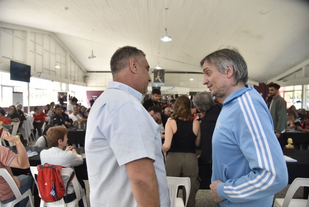 Carlos Ortega y Máximo Kirchner en el Encuentro de la Rama Sindical PJ