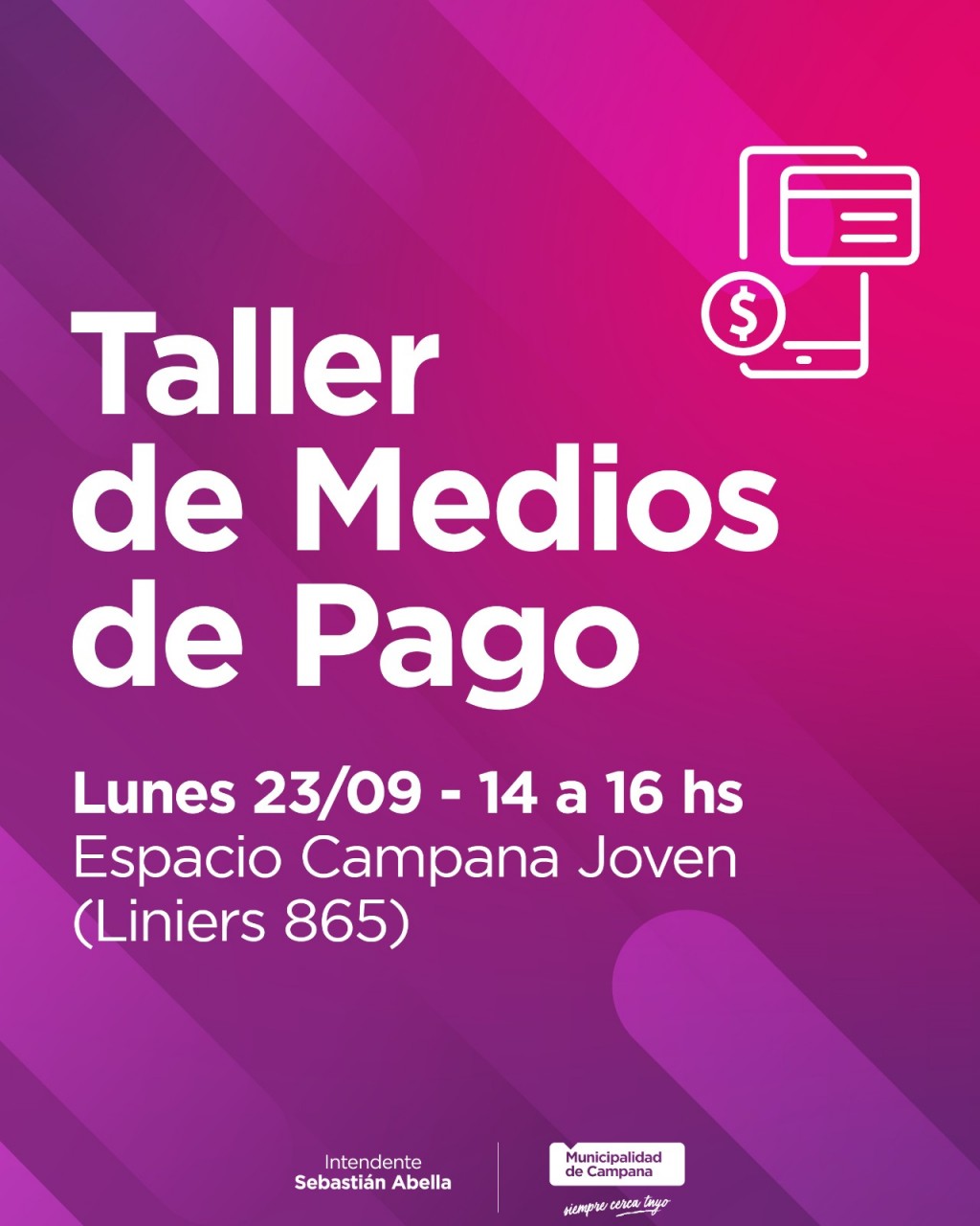 El Municipio invita a emprendedores a un nuevo taller: esta vez sobre “Medios de Pago”