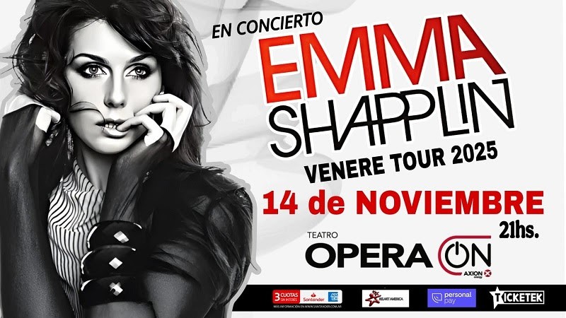 EMMA SHAPPLIN en ARGENTINA VENERE TOUR 2025 Viernes 14 de noviembre Teatro Opera
