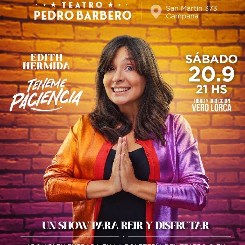 Edith Hermida presentará el sábado 20 su unipersonal en el Pedro Barbero