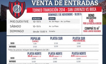 SAN LORENZO vs BOCA Jrs  Arranc&oacute; la venta anticipada