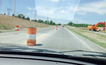 Axel Cantlon solicit&oacute; modificar la se&ntilde;alizaci&oacute;n con tambores en la obra de la ruta 6