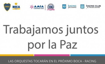 Bandera en el Cilindro: AMIA, Boca y Racing se unen este domingo con un mensaje de paz