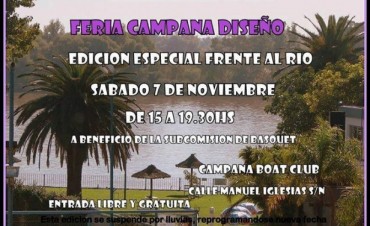 El 7 de noviembre se realizar&aacute; la &ldquo;Feria Campana Dise&ntilde;o&rdquo; en Campana Boat Club