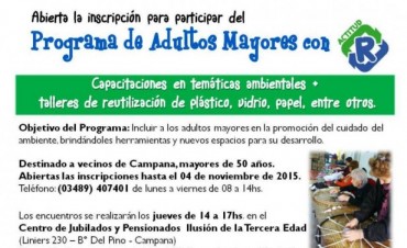 Abierta la inscripci&oacute;n para participar del nuevo ciclo del Programa Adultos Mayores con &ldquo;Actitud R&rdquo;