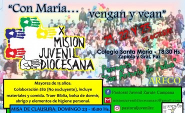X MISIÓN JUVENIL DIOCESANA EN LA DIÓCESIS ZÁRATE – CAMPANA