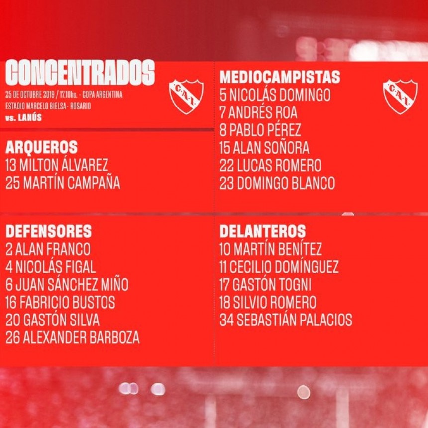 Independiente enfrenta a Lanús en Rosario buscando un lugar en la semifinal