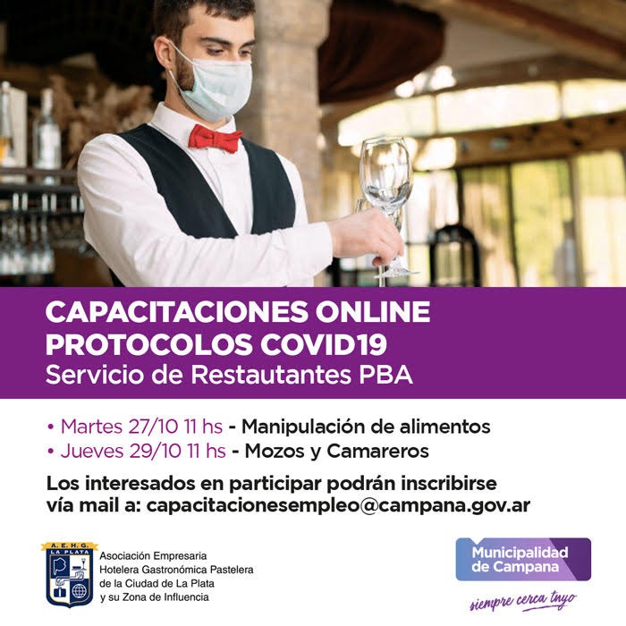 Continúa la inscripción a los cursos online sobre protocolos Covid-19 – Servicio de Restaurantes 